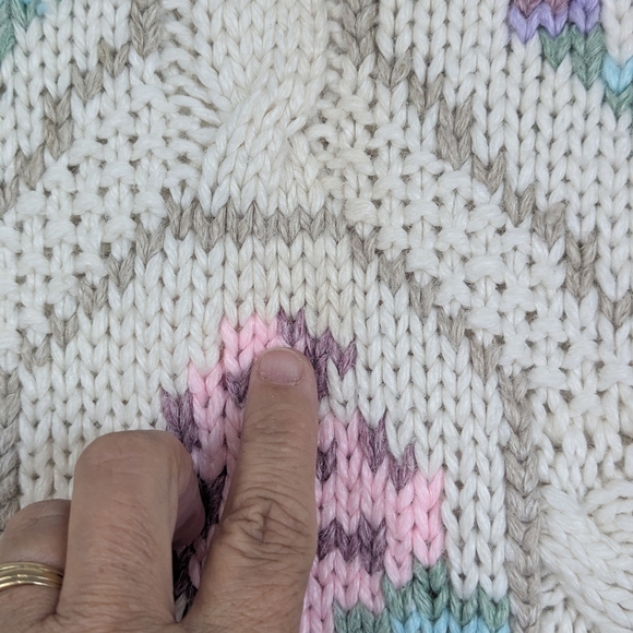 Nicole Winter Medium Vintage Sweater Floral Needlep-looking Designs - Picture 6 of 13